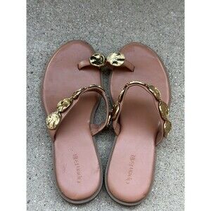 Open Edit Womens Margot Slide Sandal, Gold, Brown Size 7.5